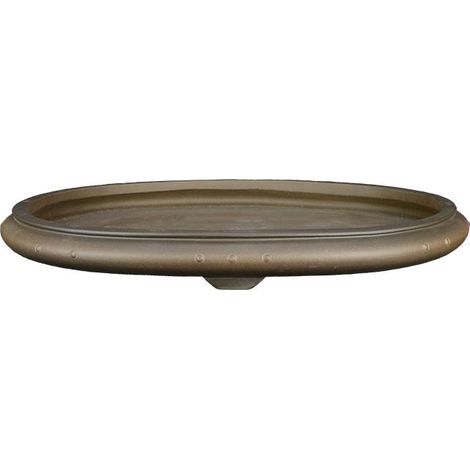 Sottovaso per bonsai ovale in gres 44x35x3,5 cm - SM022