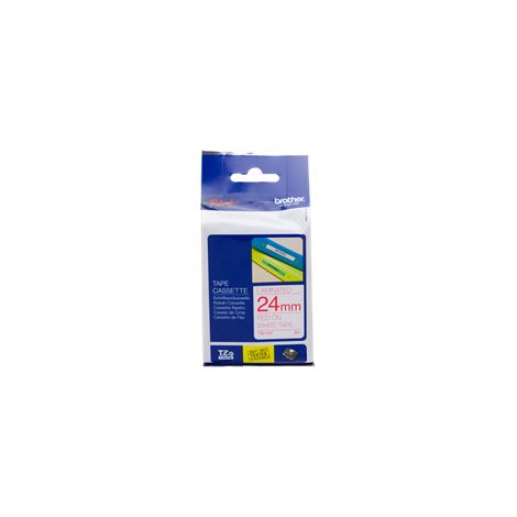 BROTHER Cinta laminada blanco/rojo 24mm