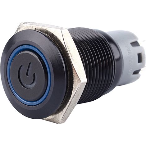 12V 3A 16mm Wasserdichter Kfz-Drucktaster mit LED-Sperre Ein/Aus-Taste.