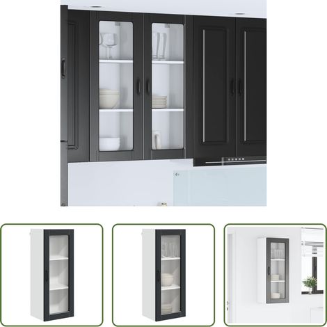 vidaXL Küchenregal -  Küchenschrank mit Regal Schwarz 40 x 31 x 100 cm Holzwerkstoff (1/5)