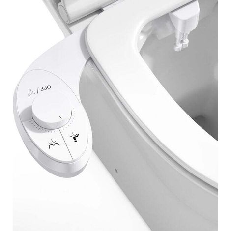 Non-Electric Bidet Sprayer, Adjustable Button Japanese Bidet Toilet Cold Water Bathroom Toilet Seat with Self-Cleaning Retractable Dual Nozzles MUMU (1/4)