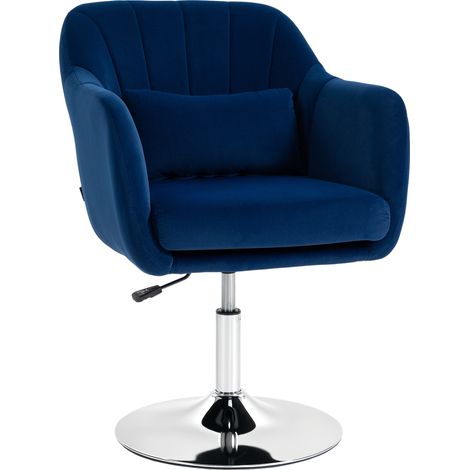 Swivel Tub Chair, Retro Velvet, 60 x 57 x 91 cm, Dark Blue (1/5)