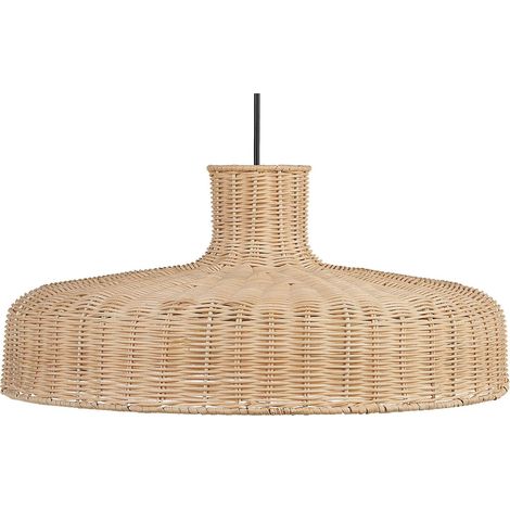 Lampadario a sospensione rattan beige naturale fatto a mano 108 cm boho Tamarin