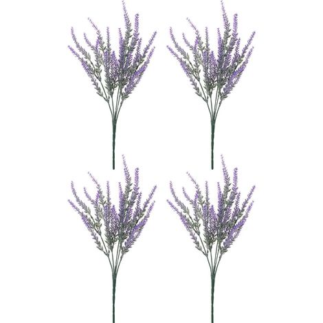 Bouquet de Fleurs de Lavande Artificielles Pourpre 4 Pièces en Plastique Résistantes aux UV, Décor Jardin et Mariage, Maintien Longue Durée et Aspect Naturel (1/5)