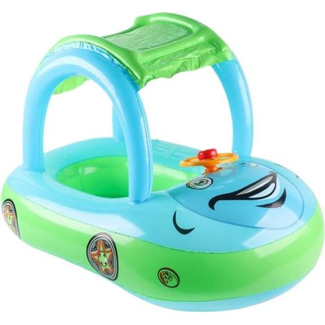 BelleRise - Bouée Bébé Avec auvent –Voiture de dessin animé – Protection UV & Sécurité –pour 6-36 Mois Bébé (1/5)