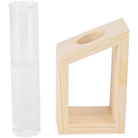 Vaso per piante in provetta, semplice decorazione in vetro, cornice in legno, contenitore idroponico, decorazione per casa e ufficio. (1/5)