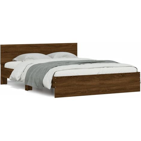 Maison Exclusive - Estructura de cama con cabecero marrón roble 1