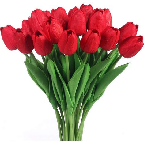 Lot de 10 tulipes artificielles pour la décoration de bouquets de mariée - Lot de 10 tulipes artificielles pour la décoration de bouquets de mariée (1/5)