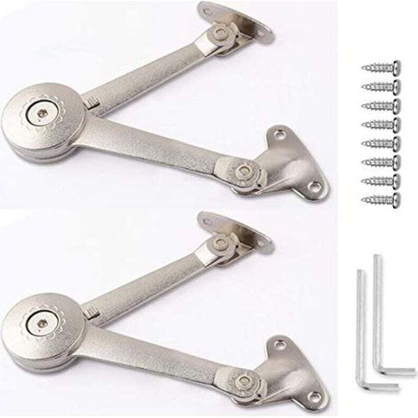 pair 2 Pièces Ascenseur Réglable de Charnière de Support, Charnières de Support de Couvercle en Alliage de Zinc, Charnières de Support de Couvercle, Porte de Placard, Boîtes de Rangement en Bois-Fei Y (1/4)
