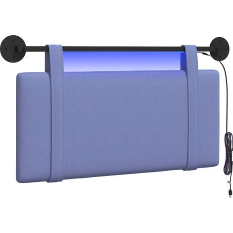 Hanging Headboard Jeans Blue Fabric vidaXL