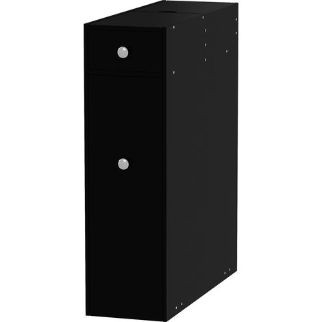 Meuble pour toilette salle de bain avec rangement papier toilette - 2 tiroirs organisateur en MDF - 17 x 48 x 58 cm (1/5)