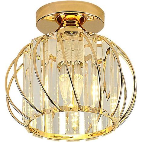 Luminaires de plafond à cristaux, petit plafonnier à encastrer à LED pour cuisine couloir salles à manger salons bar (Gold)--Ne contient pas de lumière [Classe énergétique A++] (1/4)