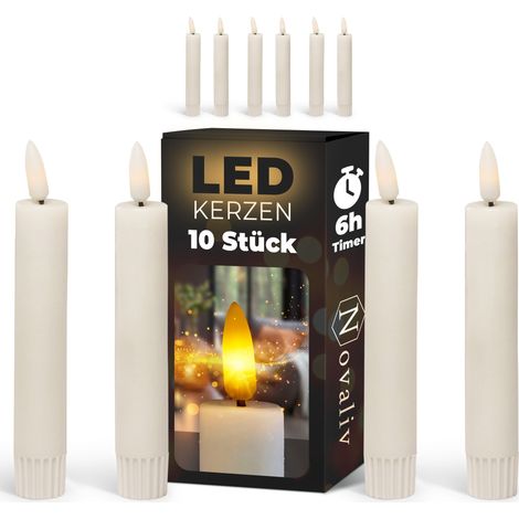 10x Novaliv LED Kerze Echtwachskerzen (1/5)