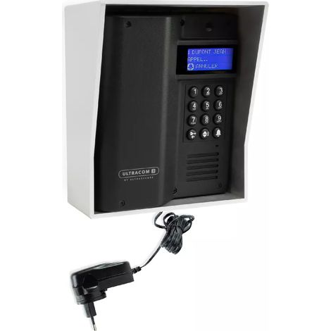 Platine de rue UltraCOM3 NOIRE avec visière argentée + transformateur 12V (gamme UltraCOM) (1/5)