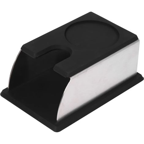 Tasseur à café pour expresso, en acier inoxydable et silicone, de couleur noire, idéal pour tasser le café moulu à la maison, au bureau ou dans un café.-AquaForge (1/5)