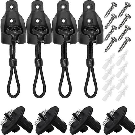 Pièces de rechange pour store enrouleur : kit de fixation élastique et embouts de fixation pour store enrouleur extérieur (lot de 4) [jkw] (1/5)