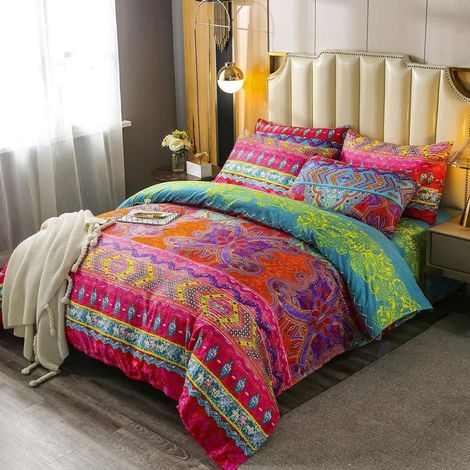 Bettwäsche-Set im Boho-Stil, 2-teilig, Mikrofaser, 135x200 cm
