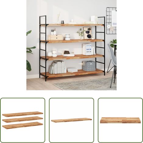Bois d'acacia - Étagères flottantes 3 pcs 160x40x4 cm acacia massif à l'huile (1/5)