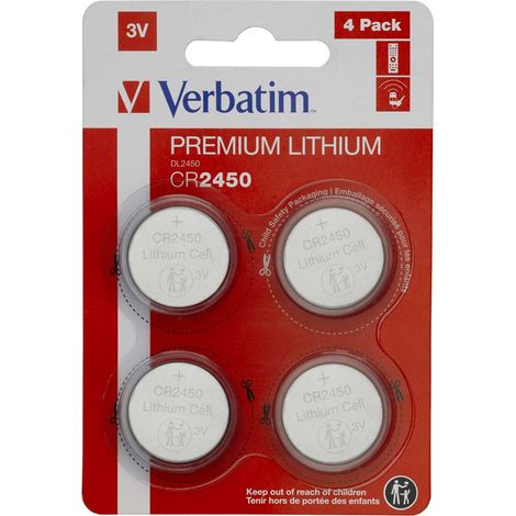 1x4 Verbatim CR 2450 Lithium Batterie           49535
