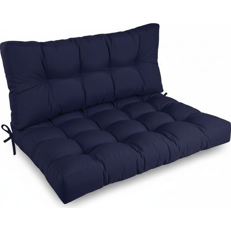 Coussin de palette Outdoor 1x coussin d'assise & 1x coussin de dossier, bleu