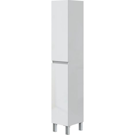 Colonne de salle de bain avec 2 portes sans poignée coloris blanc - Longueur 30 x Profondeur 35 x Hauteur 182 cm (1/4)