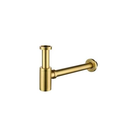 Siphon en P moderne en laiton doré foncé de 1 1/4 po, kit de siphon en P pour évier, couleur bronze champagne. RD-83888-CB (1/4)