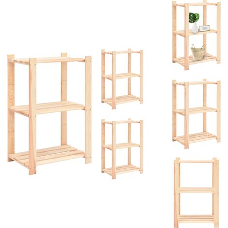 Étagères de rangement à 3 niveaux 3 pcs 60x38x90 cm Pin 150 kg - Etagere De Rangement - Étagère Industrielle - Meuble De Rangement - Rangement Maison - Rangement Atelier (1/5)