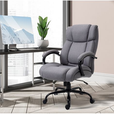 MEUBLIV Silla de oficina giratoria gris claro – respaldo ergonómico, asiento amplio (1/5)