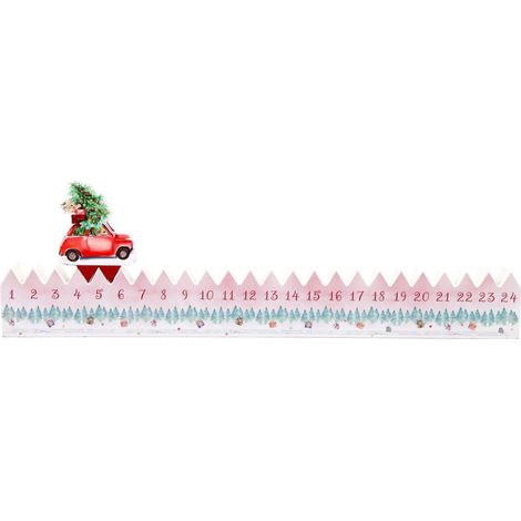 Calendrier de l'Avent en bois avec voiture XMAS TRADI