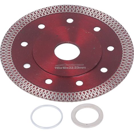 Lame de scie ultra-mince rouge diamant acier allié manganèse 65 incisive pour carrelage porcelaine et granit 115mm (1/5)
