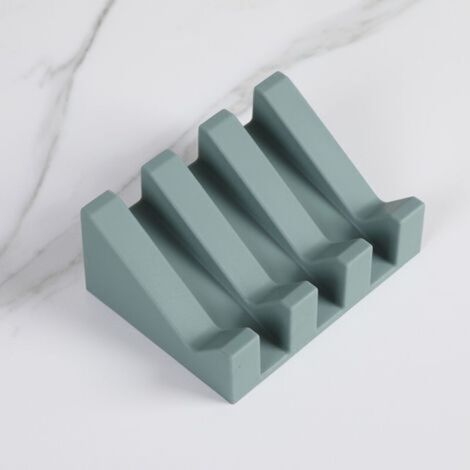 Porte Savon - Porte-Savon Silicone Moderne - Anti-Rouille - Surface Inclinée avec Évacuation d'eau pour Mieux Conserver Le Savon - Boite à Savons Originale pour Salle de Bain ou Cuisine(vert canard)