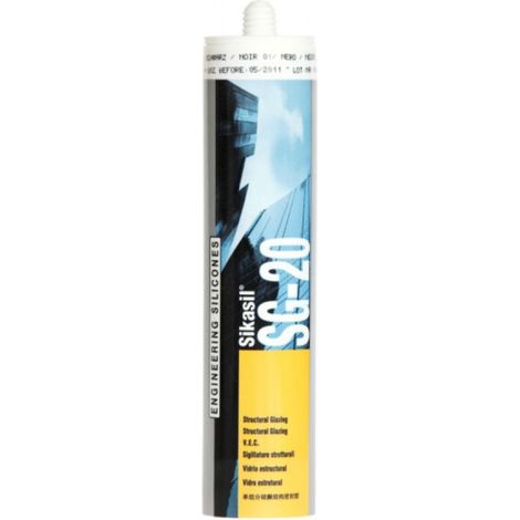 Cartouche SIKASIL SG-20SIKA - SIKA - noir - 300 ml (1/2)