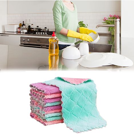 20 Stück fusselfreie, doppelseitige, wasserabsorbierende Mikrofaser-Küchentücher (1/5)
