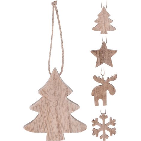 Weihnachtliche Holz-Hängevorrichtung 10 cm Farben / Passende Muster