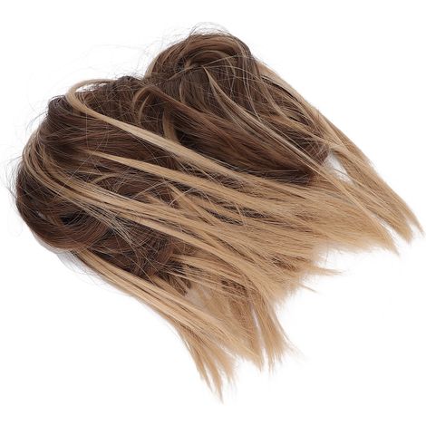 Chignon décoiffé postiche pour femme, coiffure tendance en queue de cheval synthétique pour soirées dansantes Q17‑18T10 (1/5)
