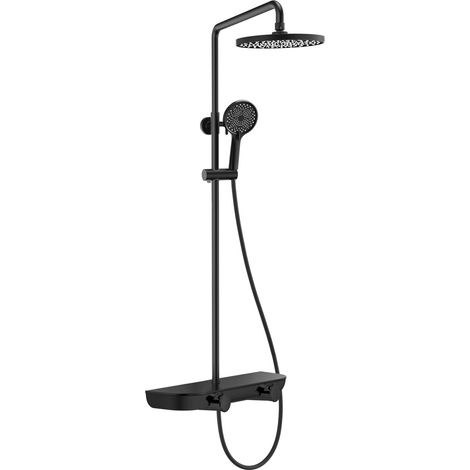 Mexen Axis Aufputz-Duschset mit Regendusche und Armatur, schwarz - 78112-70 (1/2)