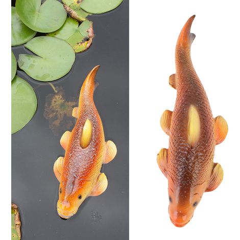 Decoración flotante de carpa koi hecha de resina: modelo realista pintado a mano para jardín, patio o estanque. (1/5)