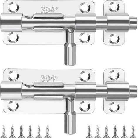 Möbelschlösser Edelstahl-Zielplatten 3-teilige Türschlösser mit Schrauben Türriegel Schiebetürschlösser Schiebetürschlösser mit Schlossloch für (1/2)