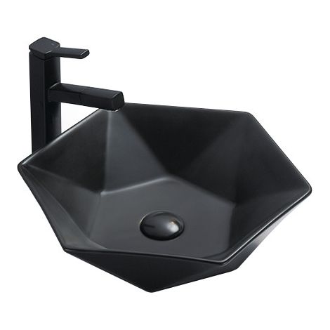 Mexen Mery lavabo sobre encimera 48 x 41 cm, negro mate - 21984885 (1/2)