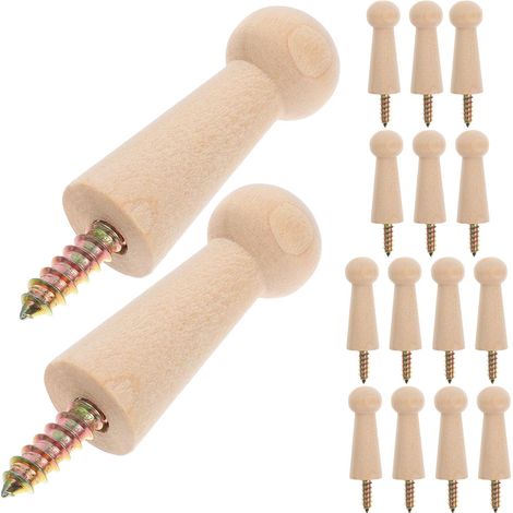 16 crochets muraux bois - pour clés - à visser, rangement (1/5)