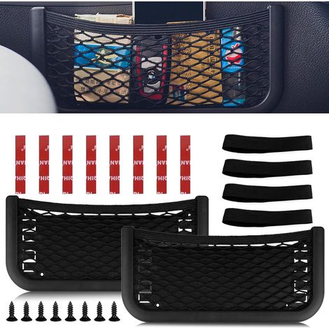Juego de 2 redes de almacenamiento para coche, 26 x 12 cm, para maletero de furgonetas camper, con elástico y tornillos, aptas para la mayoría de vehículos comunes, SUV, furgonetas y Jeeps. (1/5)