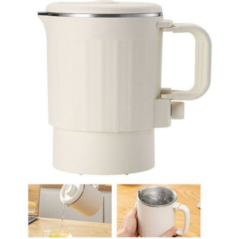 Bouilloire, petite bouilloire électrique portable, mini bouilloire de voyage pliable de 0,8 L, acier inoxydable 304, pli Étiquette (1/4)