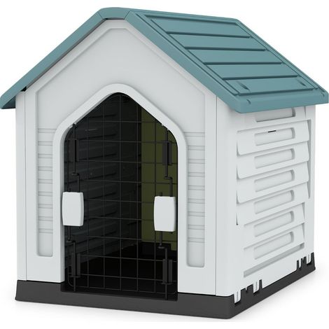 Cuccia per animali domestici da interno ed esterno 66,5 x 52 x 60 cm rifugio sicuro in PP blu 200012917