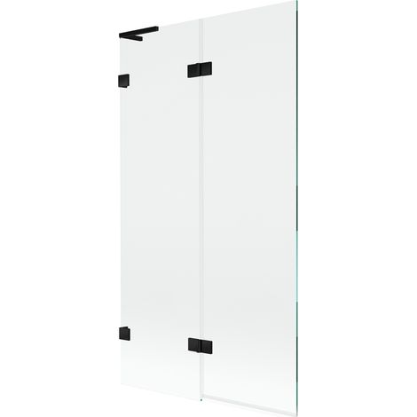 Mexen Lunar L pare-douche 2 battants gauche 100 x 150 cm, transparent, noir - 897L-100-100-70-00-L (1/5)