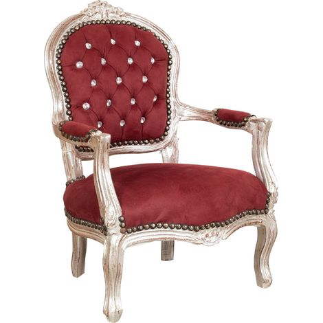 Kinder-Küchenstuhl aus Holz, Esszimmerstuhl, gepolsterter Sessel mit Armlehnen für Kinder, 72 x 50 x 49 cm, französischer Stil