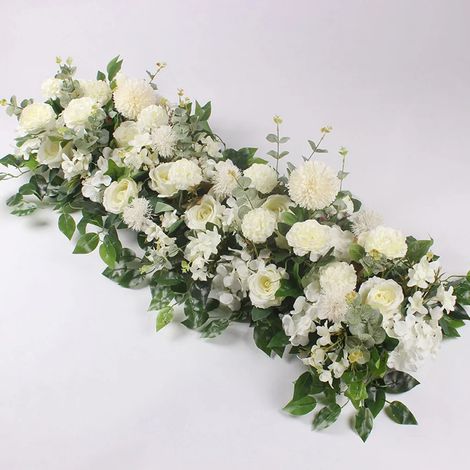 50cm benutzerdefinierte Hochzeitsblumenwand, dekorative Accessoires, Seiden-Pfingstrose künstliches Blumen-Set, dekorative romantische Schleife (1/2)