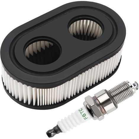 1 Piece Lawn Mower Air Filter & 1 Pcs Spark Plugs Fits Briggs & Stratton 798452 593260 Engine (1/5)