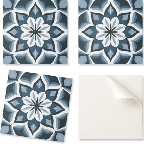 Azulejos de pared de PVC con estampado floral sim茅trico para decoraci贸n de habitaciones, 20x20x20 cm.