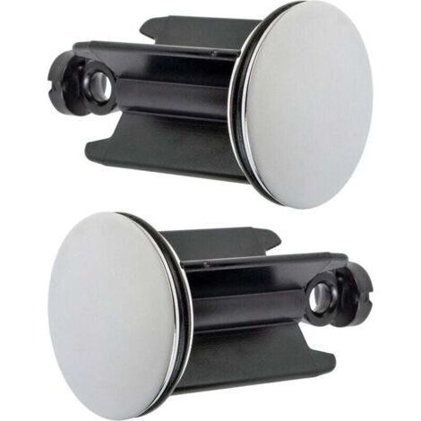 Bouchon de Lavabo de Salle de Bain Universel Ø 40 mm, Lot de 2, Bouchon d’évacuation Chromé, Constitué de Laiton, avec Joint en Caoutchouc, Bouchon Réglable en Hauteur, Bonde de Baignoire Antirouille (1/5)