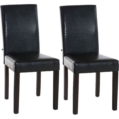 2er Set Esszimmerstuhl Ina Kunstleder braun dunkelbraun (1/4)